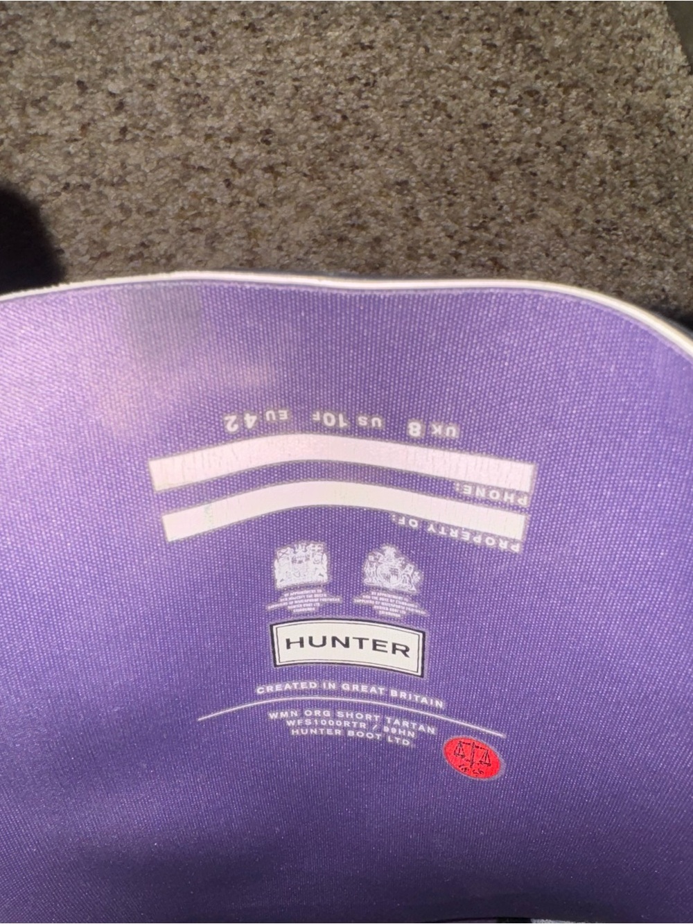Hunter Women's Purple Plaid Short Rain Boots - Picture 5 of 5